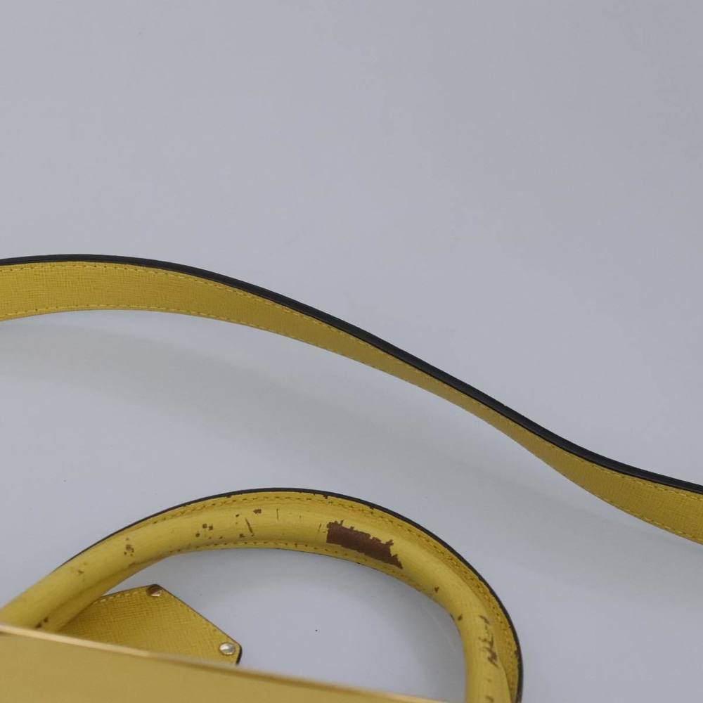 FENDI To joule Hand Bag Leather 2way Yellow Gold Auth 100188 - Picture 10 of 16